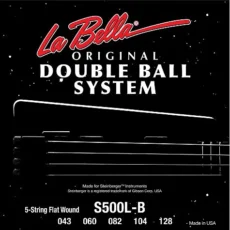 La Bella S500L-B Double Ball Bass Strings - Flat Wound – Light 43-128, 5-String