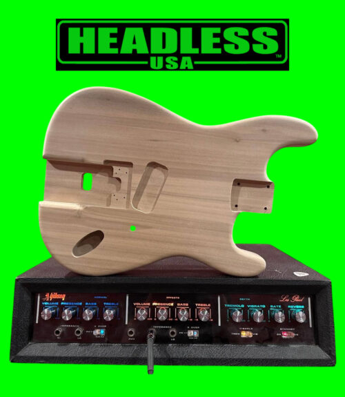 Limited Release-  HeadlessUSA Poplar Body – Classic 80s Style, TransTrem™-Routed (Unfinished)